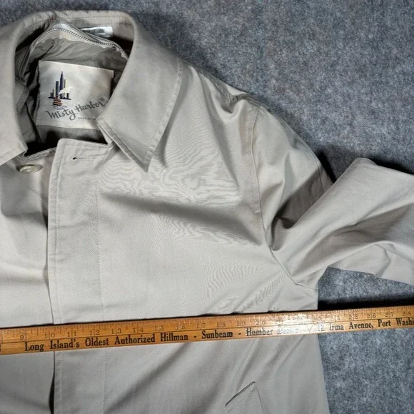 Vintage Misty Harbor Trench Coat Mens 40 Short Beige Rain Jacket Zepel Treated